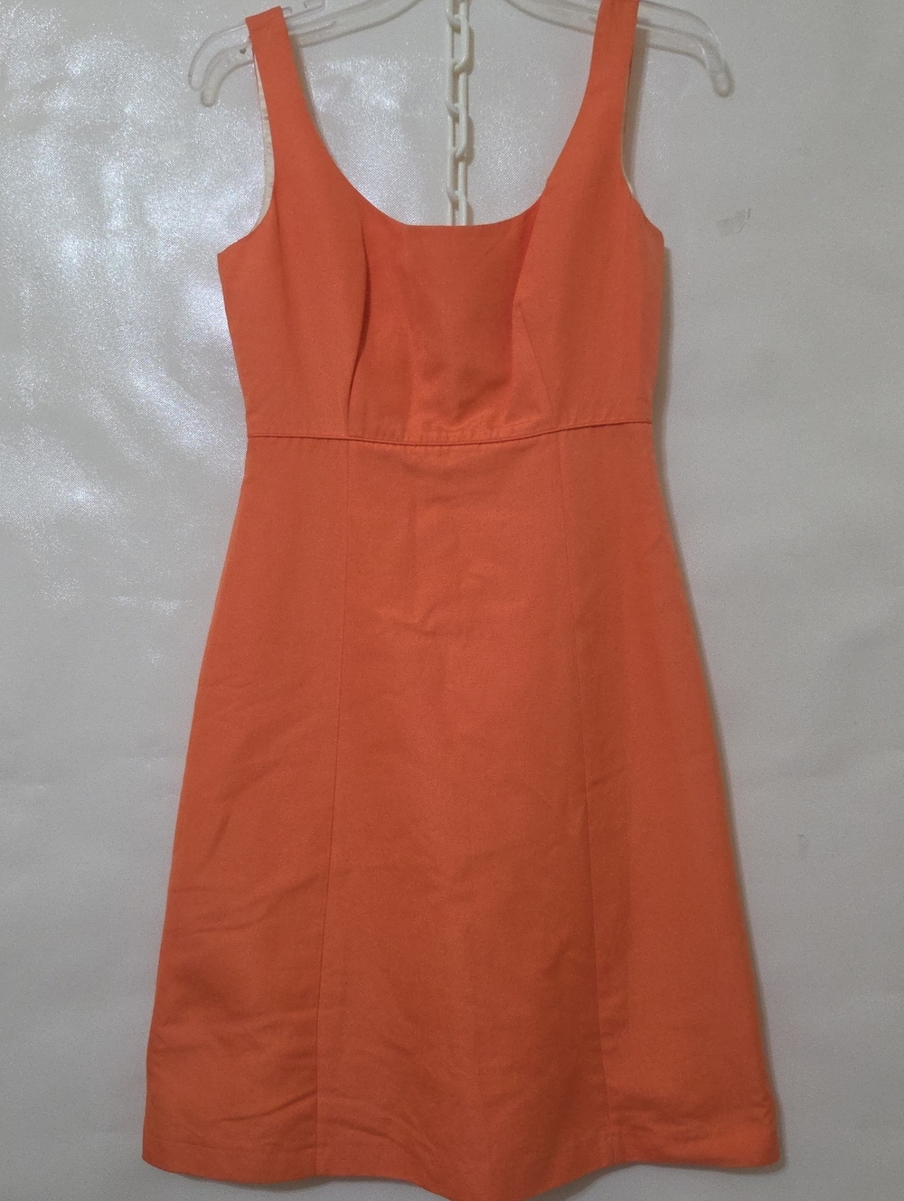 J. Crew Women's Orange Sleeveless Square-Neck Fully Lined A-Line Dress - No Size